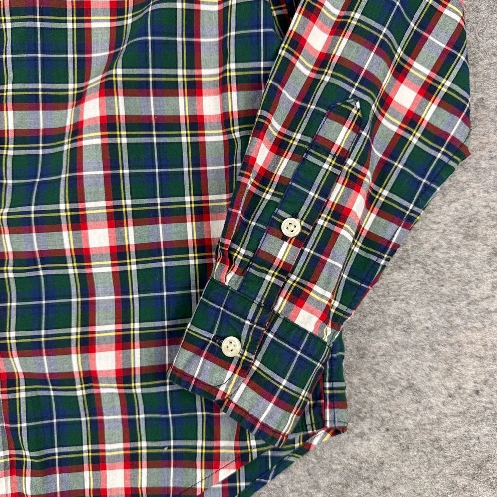 Ralph Lauren Natural Stretch Button Down Shirt Tartan Plaid Boys Medium M